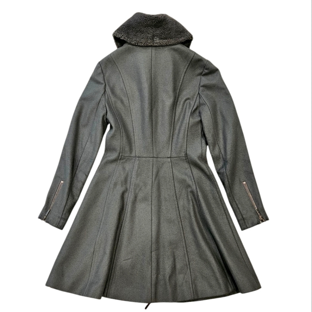 Armani Exchange A|X Gray Faux Fur Collar Wool Blend Coat XS - Picture 2 of 8
